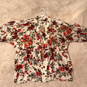 Cold shoulder, Cinch at waist, pretty colors.